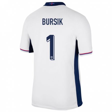 Kandiny Uomo Maglia Inghilterra Josef Bursik #1 Bianco Kit Gara Home 24-26 Maglietta