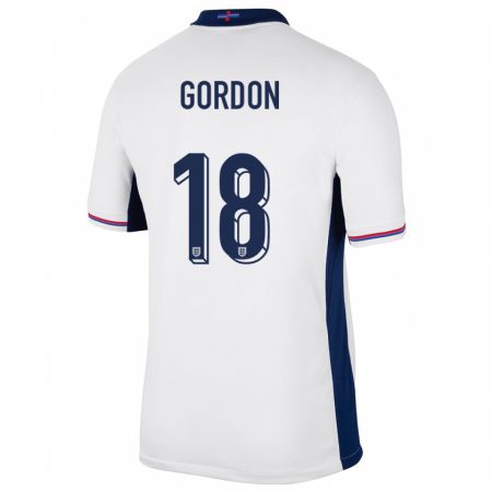 Kandiny Heren Engeland Anthony Gordon #18 Wit Thuisshirt Thuistenue 24-26 T-Shirt