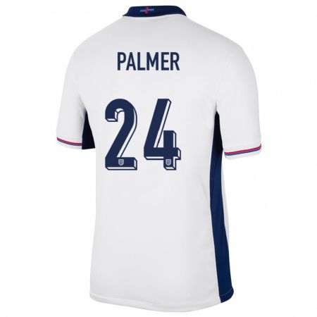 Kandiny Heren Engeland Cole Palmer #24 Wit Thuisshirt Thuistenue 24-26 T-Shirt