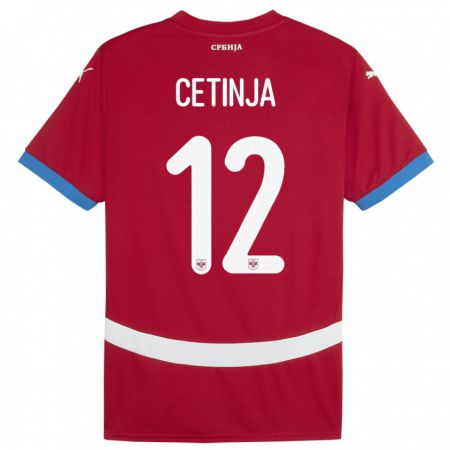 Kandiny Heren Servië Sara Cetinja #12 Rood Thuisshirt Thuistenue 24-26 T-Shirt België