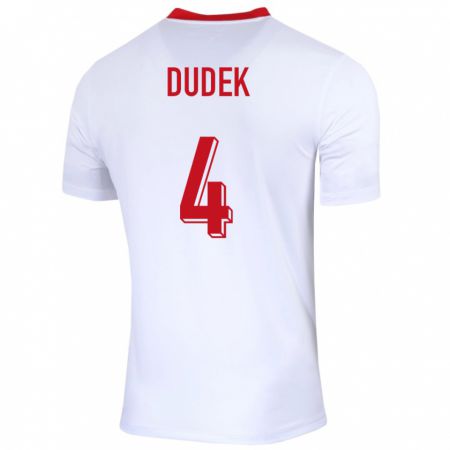 Kandiny Herren Polen Paulina Dudek #4 Weiß Heimtrikot Trikot 24-26 T-Shirt Österreich