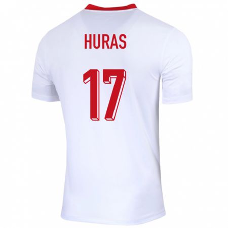 Kandiny Herren Polen Mike Huras #17 Weiß Heimtrikot Trikot 24-26 T-Shirt Österreich