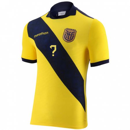 Kandiny Uomo Maglia Ecuador Il Tuo Nome #0 Giallo Kit Gara Home 24-26 Maglietta