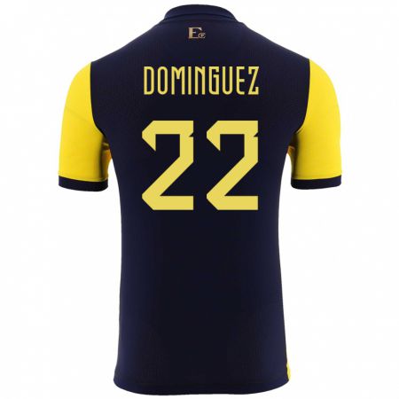 Kandiny Heren Ecuador Alexander Dominguez #22 Geel Thuisshirt Thuistenue 24-26 T-Shirt België