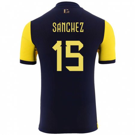 Kandiny Herren Ecuador Juan Sanchez #15 Gelb Heimtrikot Trikot 24-26 T-Shirt Österreich