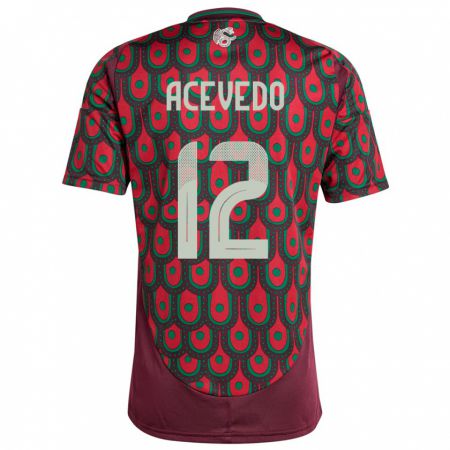 Kandiny Heren Mexico Carlos Acevedo #12 Kastanjebruin Thuisshirt Thuistenue 24-26 T-Shirt België