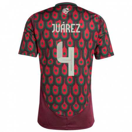 Kandiny Heren Mexico Ramon Juarez #4 Kastanjebruin Thuisshirt Thuistenue 24-26 T-Shirt