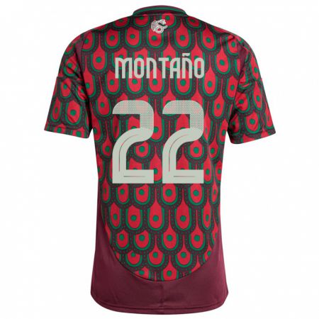 Kandiny Heren Mexico Andres Montano #22 Kastanjebruin Thuisshirt Thuistenue 24-26 T-Shirt België