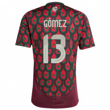 Kandiny Heren Mexico Diego Gomez #13 Kastanjebruin Thuisshirt Thuistenue 24-26 T-Shirt België