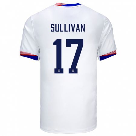 Kandiny Heren Verenigde Staten Andi Sullivan #17 Wit Thuisshirt Thuistenue 24-26 T-Shirt