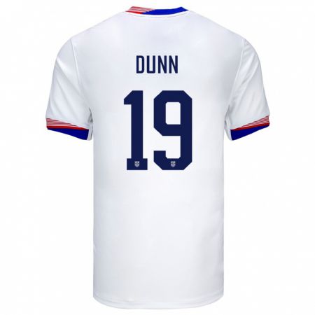 Kandiny Uomo Maglia Stati Uniti Crystal Dunn #19 Bianco Kit Gara Home 24-26 Maglietta