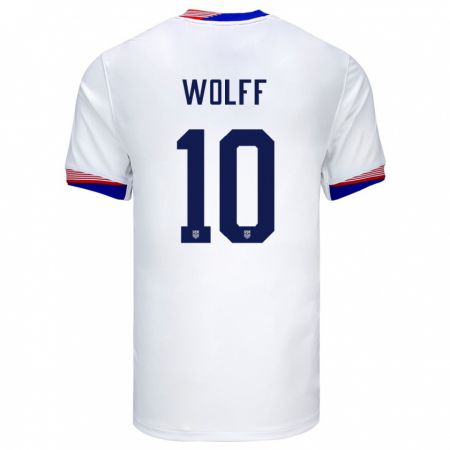 Kandiny Herren Vereinigte Staaten Owen Wolff #10 Weiß Heimtrikot Trikot 24-26 T-Shirt Österreich