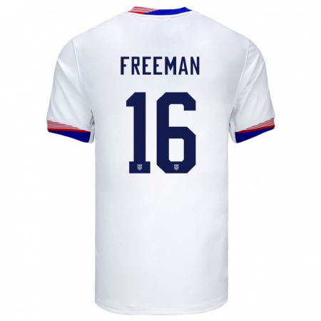 Kandiny Herren Vereinigte Staaten Alex Freeman #16 Weiß Heimtrikot Trikot 24-26 T-Shirt Österreich