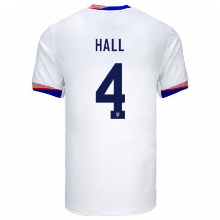 Kandiny Uomo Maglia Stati Uniti Tyler Hall #4 Bianco Kit Gara Home 24-26 Maglietta