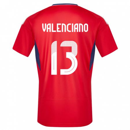 Kandiny Heren Costa Rica Emilie Valenciano #13 Rood Thuisshirt Thuistenue 24-26 T-Shirt