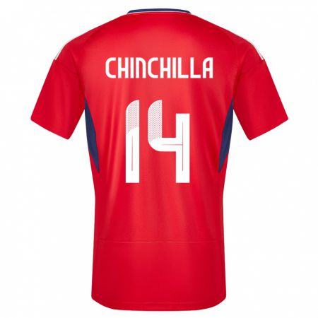 Kandiny Heren Costa Rica Priscila Chinchilla #14 Rood Thuisshirt Thuistenue 24-26 T-Shirt