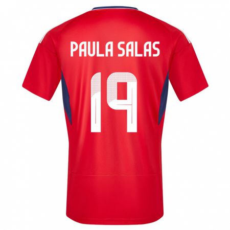 Kandiny Heren Costa Rica Maria Paula Salas #19 Rood Thuisshirt Thuistenue 24-26 T-Shirt