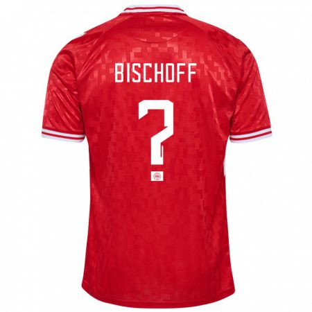 Kandiny Herren Dänemark Clement Bischoff #0 Rot Heimtrikot Trikot 24-26 T-Shirt Österreich