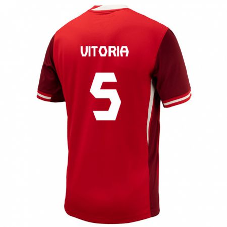 Kandiny Heren Canada Steven Vitória #5 Rood Thuisshirt Thuistenue 24-26 T-Shirt