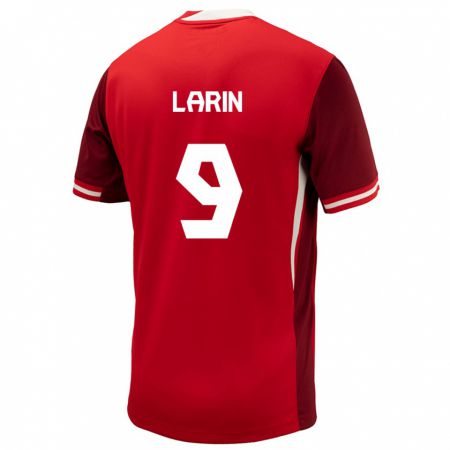 Kandiny Hombre Camiseta Canadá Cyle Larin #9 Rojo 1ª Equipación 24-26 La Camisa