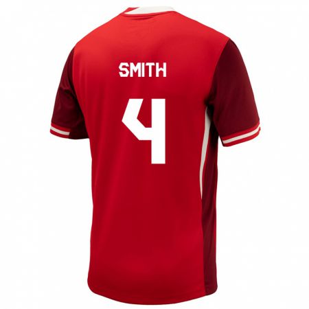 Kandiny Hombre Camiseta Canadá Justin Smith #4 Rojo 1ª Equipación 24-26 La Camisa