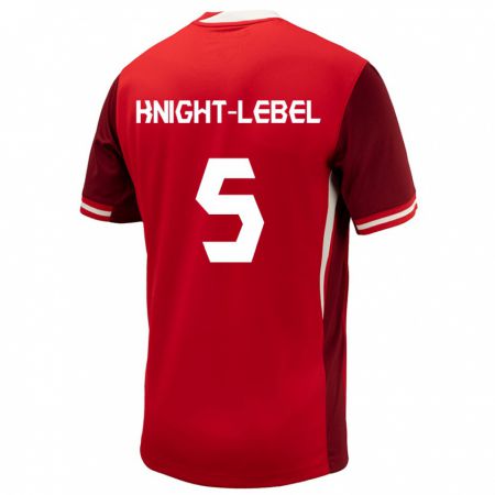 Kandiny Hombre Camiseta Canadá Jamie Knight-Lebel #5 Rojo 1ª Equipación 24-26 La Camisa