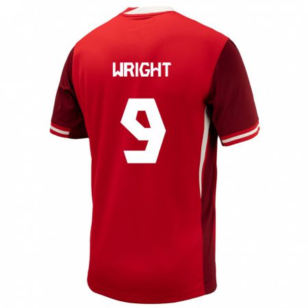 Kandiny Uomo Maglia Canada Lowell Wright #9 Rosso Kit Gara Home 24-26 Maglietta