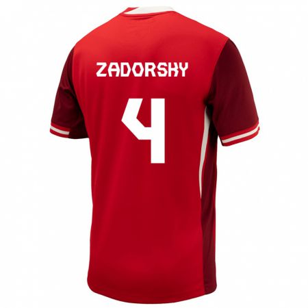 Kandiny Herren Kanada Shelina Zadorsky #4 Rot Heimtrikot Trikot 24-26 T-Shirt Österreich