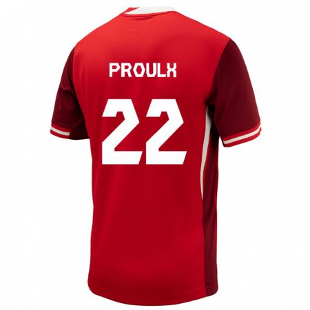 Kandiny Uomo Maglia Canada Lysianne Proulx #22 Rosso Kit Gara Home 24-26 Maglietta