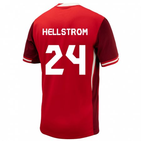 Kandiny Herren Kanada Jenna Hellstrom #24 Rot Heimtrikot Trikot 24-26 T-Shirt Österreich