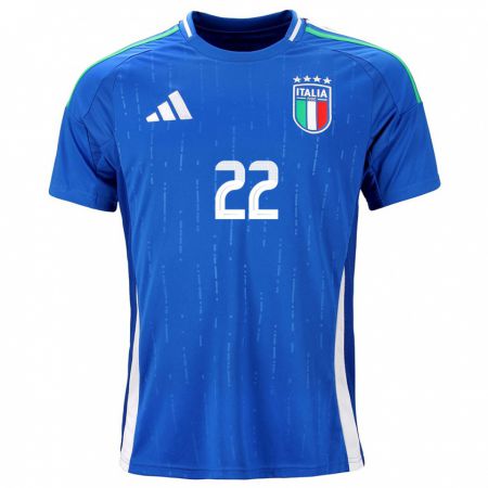 Kandiny Uomo Maglia Italia Stephan El Shaarawy #22 Blu Kit Gara Home 24-26 Maglietta