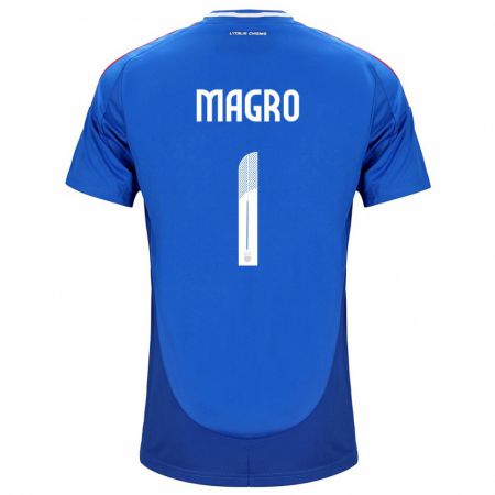 Kandiny Uomo Maglia Italia Federico Magro #1 Blu Kit Gara Home 24-26 Maglietta