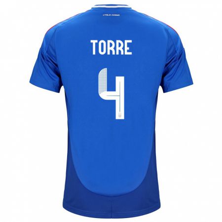 Kandiny Herren Italien Pietro La Torre #4 Blau Heimtrikot Trikot 24-26 T-Shirt Österreich