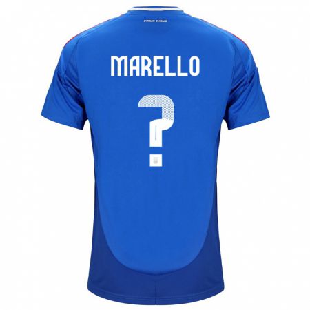 Kandiny Hombre Camiseta Italia Mattia Marello #0 Azul 1ª Equipación 24-26 La Camisa