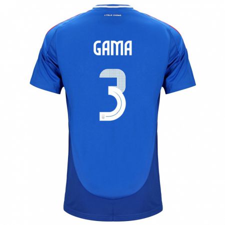 Kandiny Uomo Maglia Italia Sara Gama #3 Blu Kit Gara Home 24-26 Maglietta