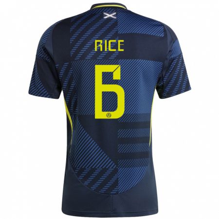 Kandiny Heren Schotland Bailey Rice #6 Donkerblauw Thuisshirt Thuistenue 24-26 T-Shirt België