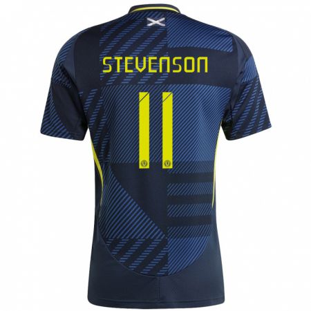 Kandiny Heren Schotland Gus Stevenson #11 Donkerblauw Thuisshirt Thuistenue 24-26 T-Shirt