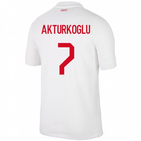 Kandiny Hombre Camiseta Turquía Kerem Aktürkoğlu #7 Blanco 1ª Equipación 24-26 La Camisa México