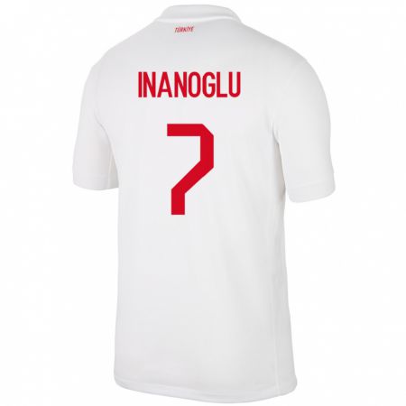 Kandiny Hombre Camiseta Turquía Kaan İnanoğlu #7 Blanco 1ª Equipación 24-26 La Camisa México