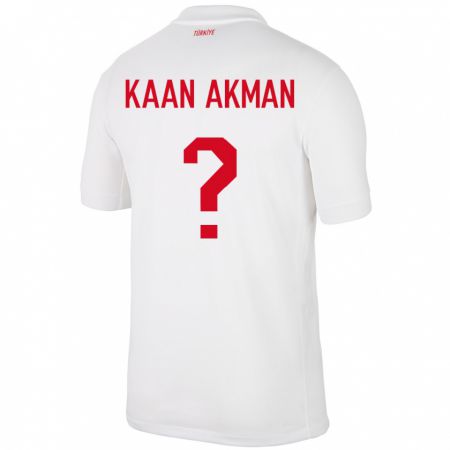 Kandiny Hombre Camiseta Turquía Ege Kaan Akman #0 Blanco 1ª Equipación 24-26 La Camisa México