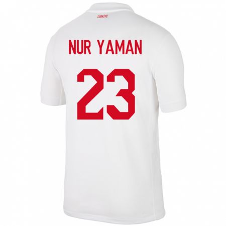 Kandiny Heren Turkije Gamze Nur Yaman #23 Wit Thuisshirt Thuistenue 24-26 T-Shirt