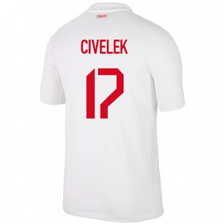 Kandiny Hombre Camiseta Turquía İlayda Civelek #17 Blanco 1ª Equipación 24-26 La Camisa México