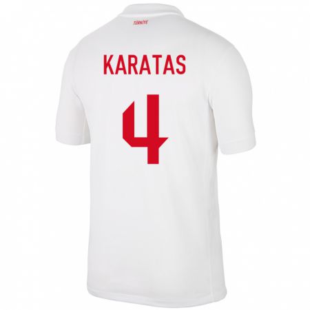 Kandiny Hombre Camiseta Turquía Eda Karataş #4 Blanco 1ª Equipación 24-26 La Camisa México