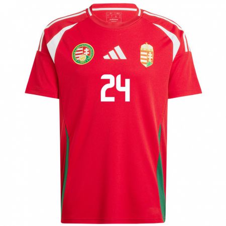 Kandiny Heren Hongarije Márton Dárdai #24 Rood Thuisshirt Thuistenue 24-26 T-Shirt België