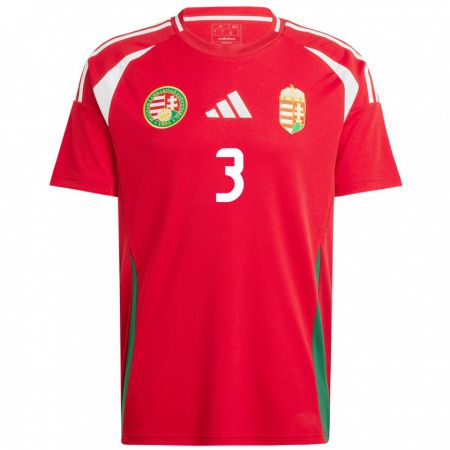 Kandiny Heren Hongarije Laura Palakovics #3 Rood Thuisshirt Thuistenue 24-26 T-Shirt België