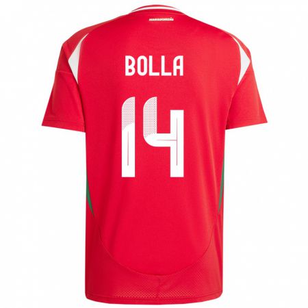 Kandiny Heren Hongarije Bendegúz Bolla #14 Rood Thuisshirt Thuistenue 24-26 T-Shirt