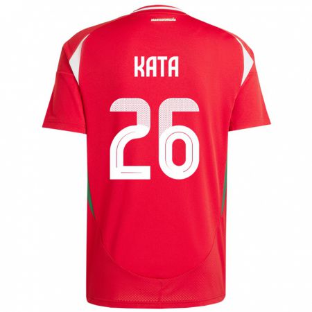 Kandiny Herren Ungarn Mihály Kata #26 Rot Heimtrikot Trikot 24-26 T-Shirt Österreich