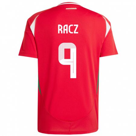 Kandiny Uomo Maglia Ungheria Balázs Rácz #9 Rosso Kit Gara Home 24-26 Maglietta