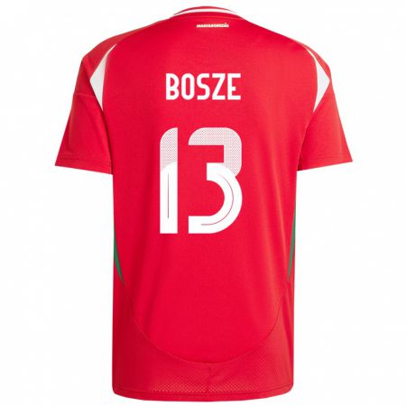 Kandiny Heren Hongarije Levente Bősze #13 Rood Thuisshirt Thuistenue 24-26 T-Shirt