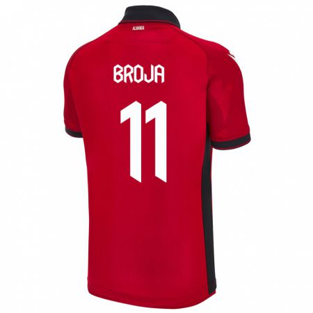 Kandiny Uomo Maglia Albania Armando Broja #11 Rosso Kit Gara Home 24-26 Maglietta